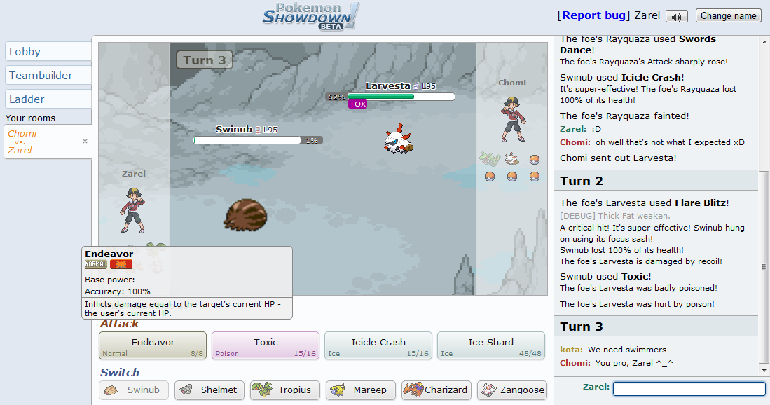 Pokemon ShowDown! Desktopui